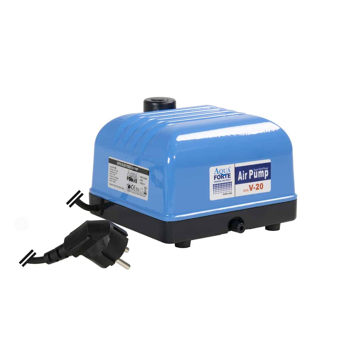 AquaForte Flow V-20 pond air pump on a white background