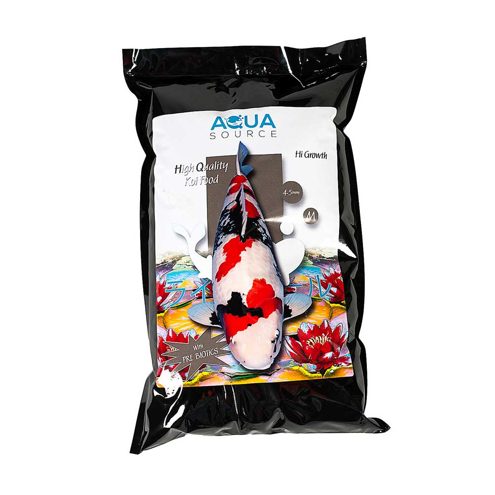 Aqua Source High Growth 3kg koi food with 38 percent protein in 3mm and 4.5mm pellets