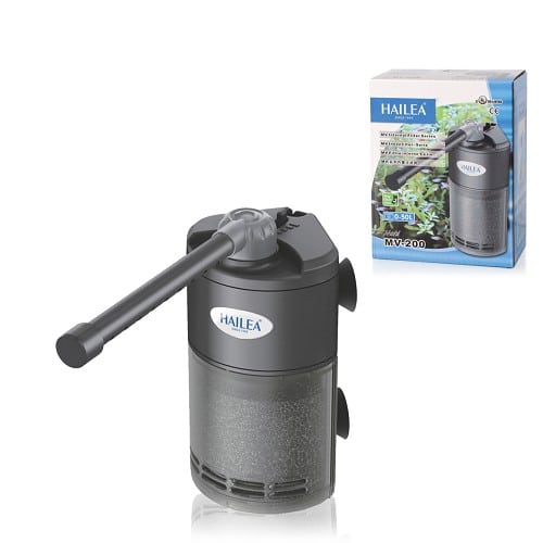Charles Austen Hailea MV200 internal corner aquarium filter with adjustable flow and spray bar