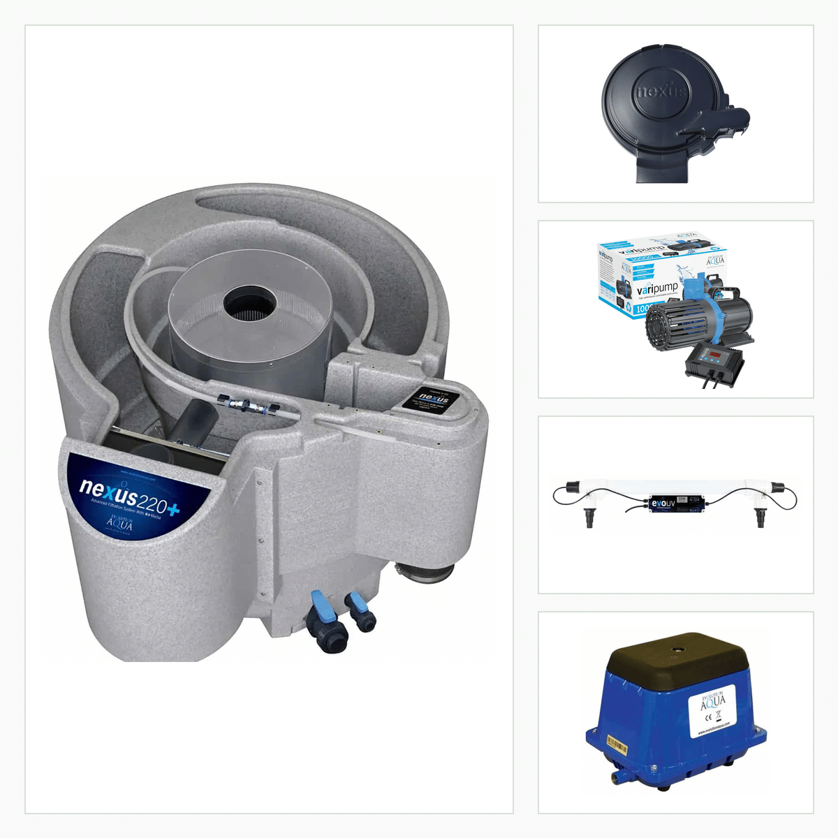 Evolution Aqua Nexus 220 Plus complete filter set with Varipump 10000, EvoUV 55W, Airtech 75 and Nexus lid