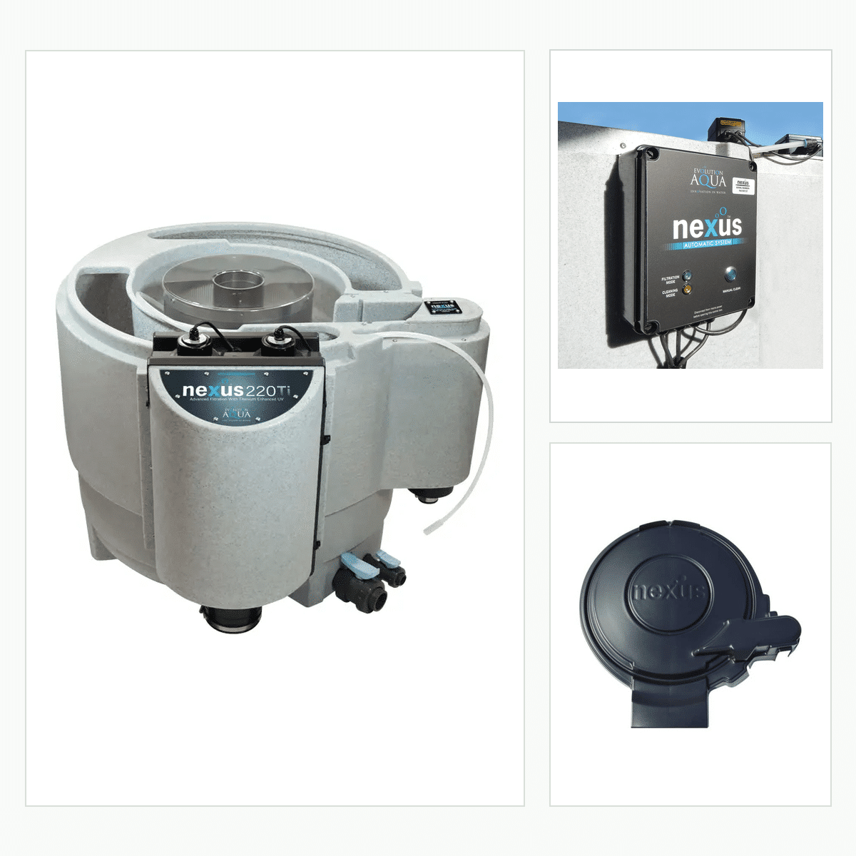 Evolution Aqua Nexus 220 Ti Automatic filter bundle with black control box and free lid