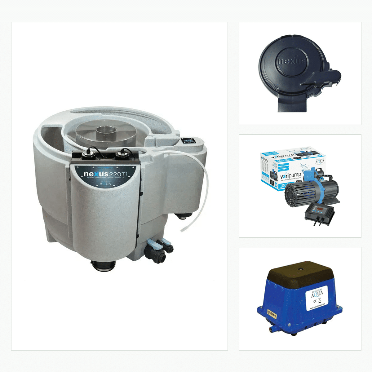 Evolution Aqua Nexus 220 Titanium complete filter kit with built-in UV, Varipump 10000, Airtech 75 and free Nexus lid