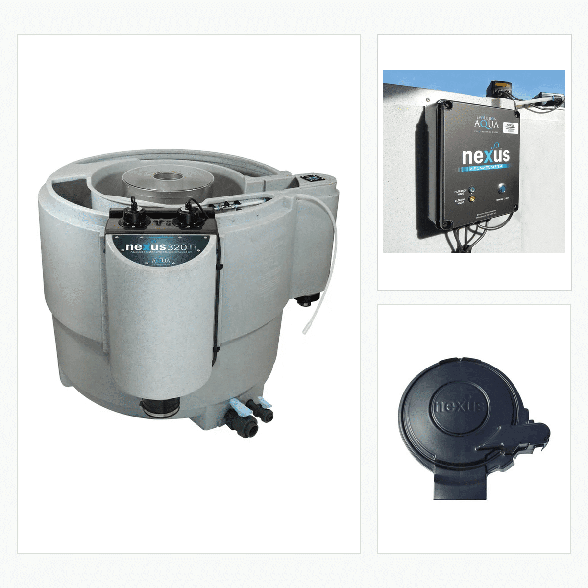 Evolution Aqua Nexus 320 Ti Automatic filter bundle with black control box and free lid
