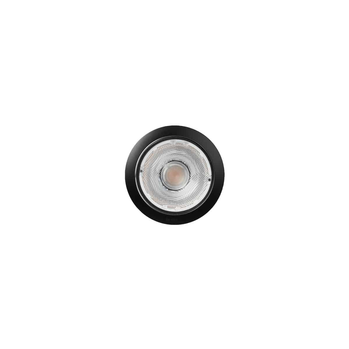 In-Lite BIG FLUX 12V Recessed Uplight with Black bezel on white background