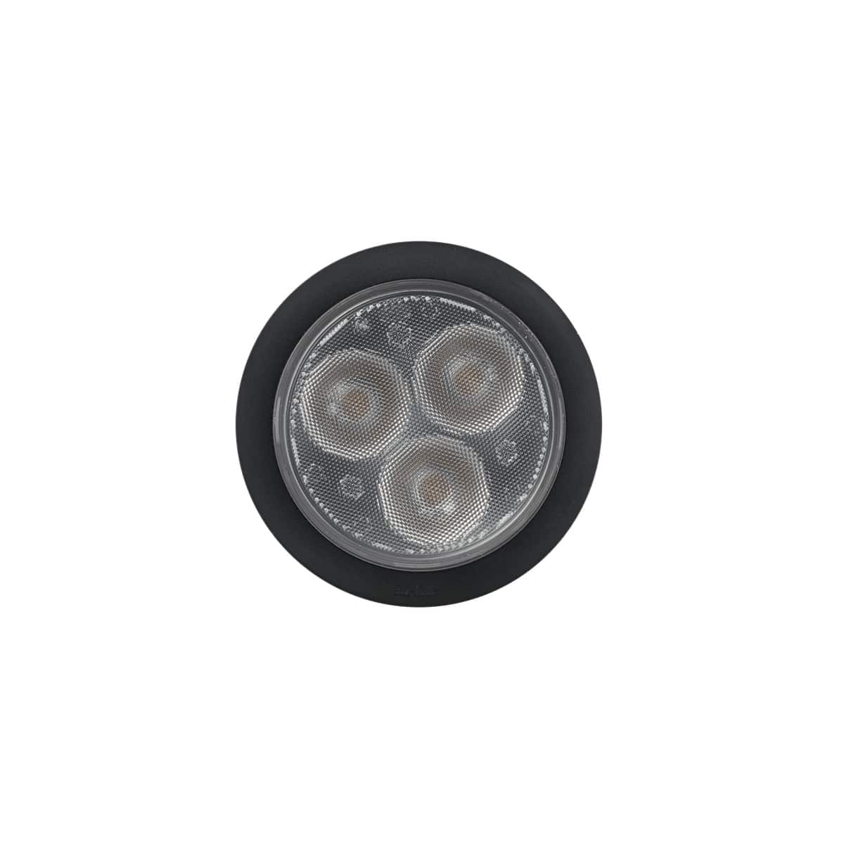 In-Lite FLUX 12V Recessed Uplight with Black bezel on white background