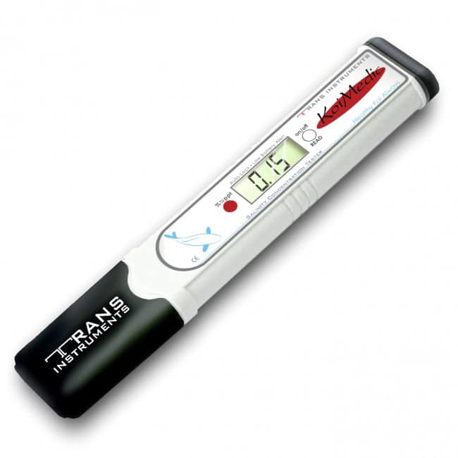 KoiMedic digital pond salinity tester for measuring salt in percent and ppt