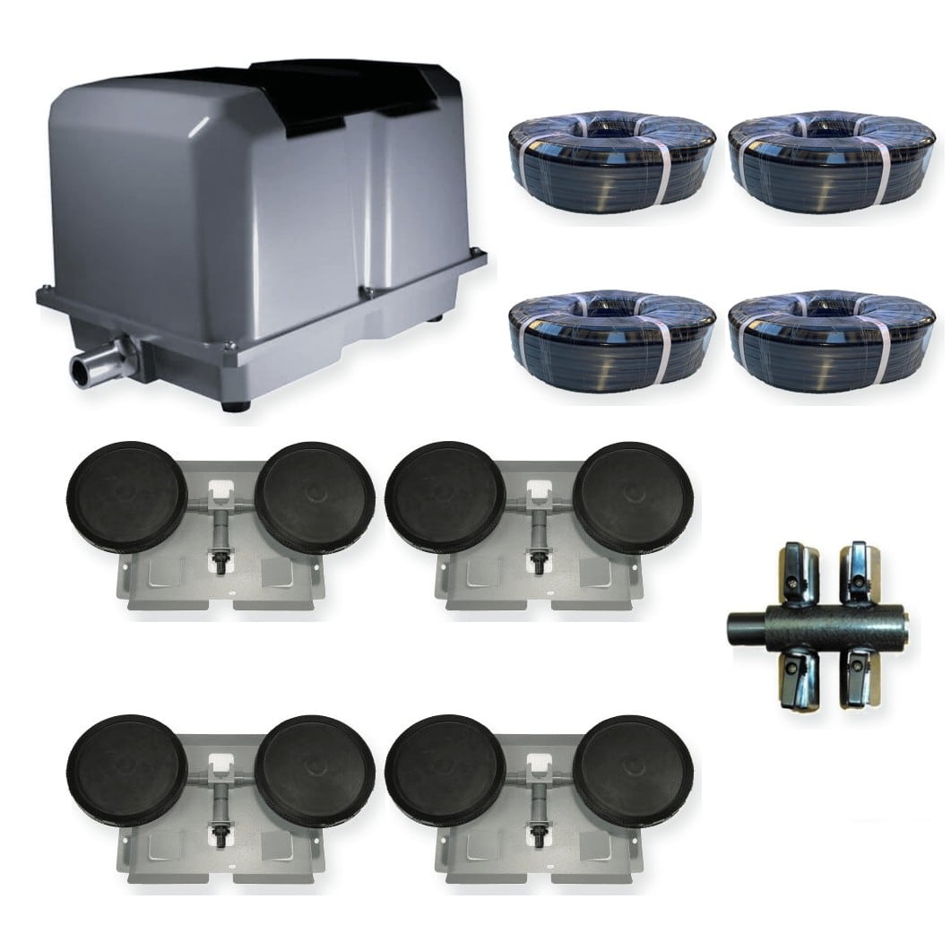 Charles Austen ET500 Four DSW2 Lake Aeration Kit with 4 x DSW2 twin-disc diffuser stations, manifold and weighted airline