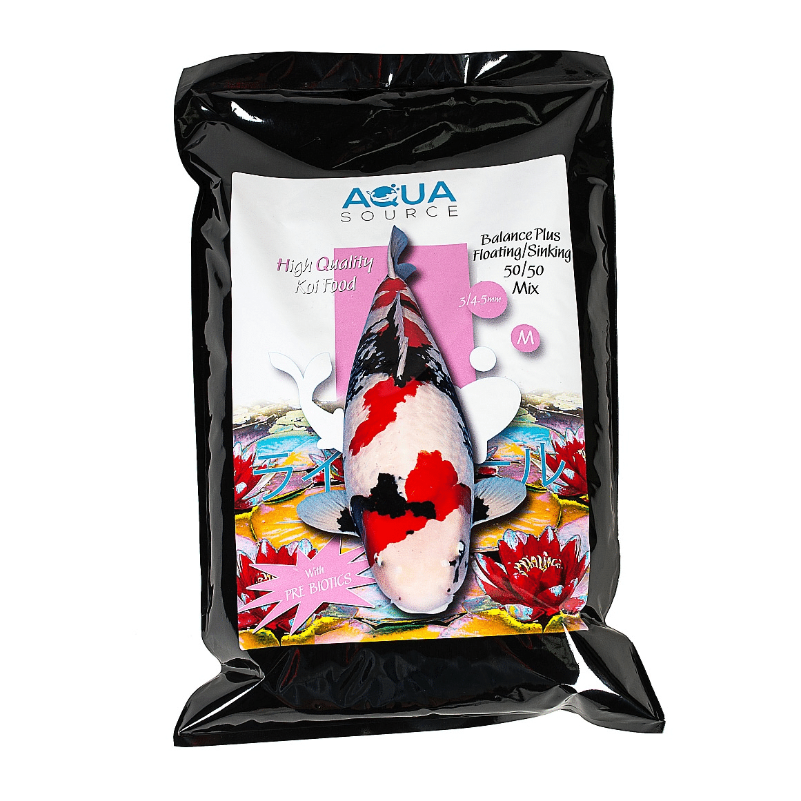 Aqua Source Balance Plus Sinking Floating Mix koi food with propolis garlic and Vitamin C for year-round koi health