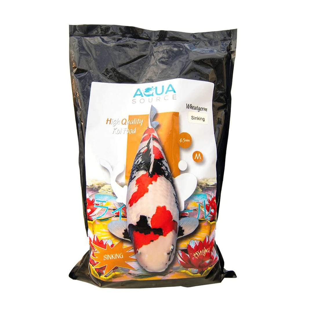 Aqua Source Wheatgerm Sinking Koi Food for winter feeding cold water nutrition and natural bottom feeding
