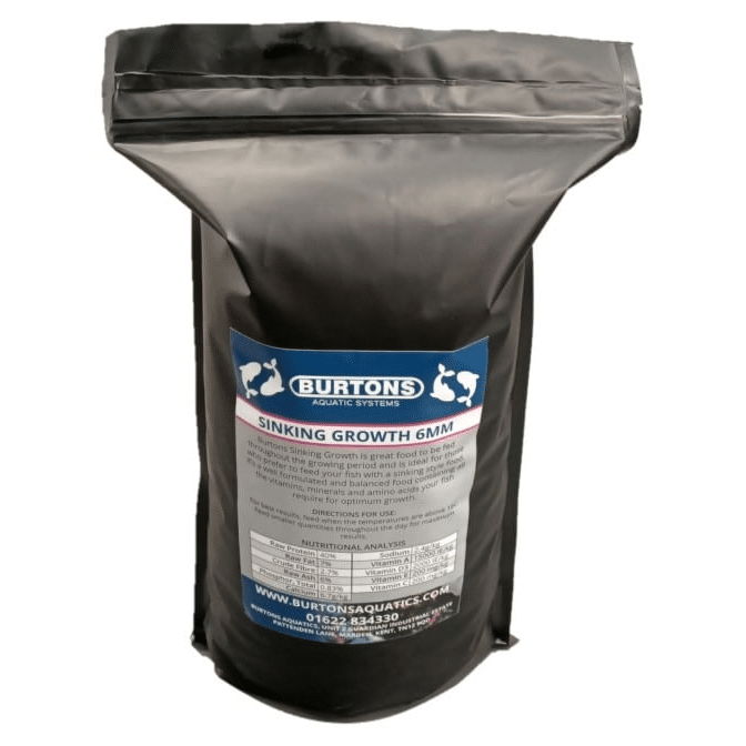 Burtons Growth Sinking Food 6mm high protein sinking pellets for koi growth and development
