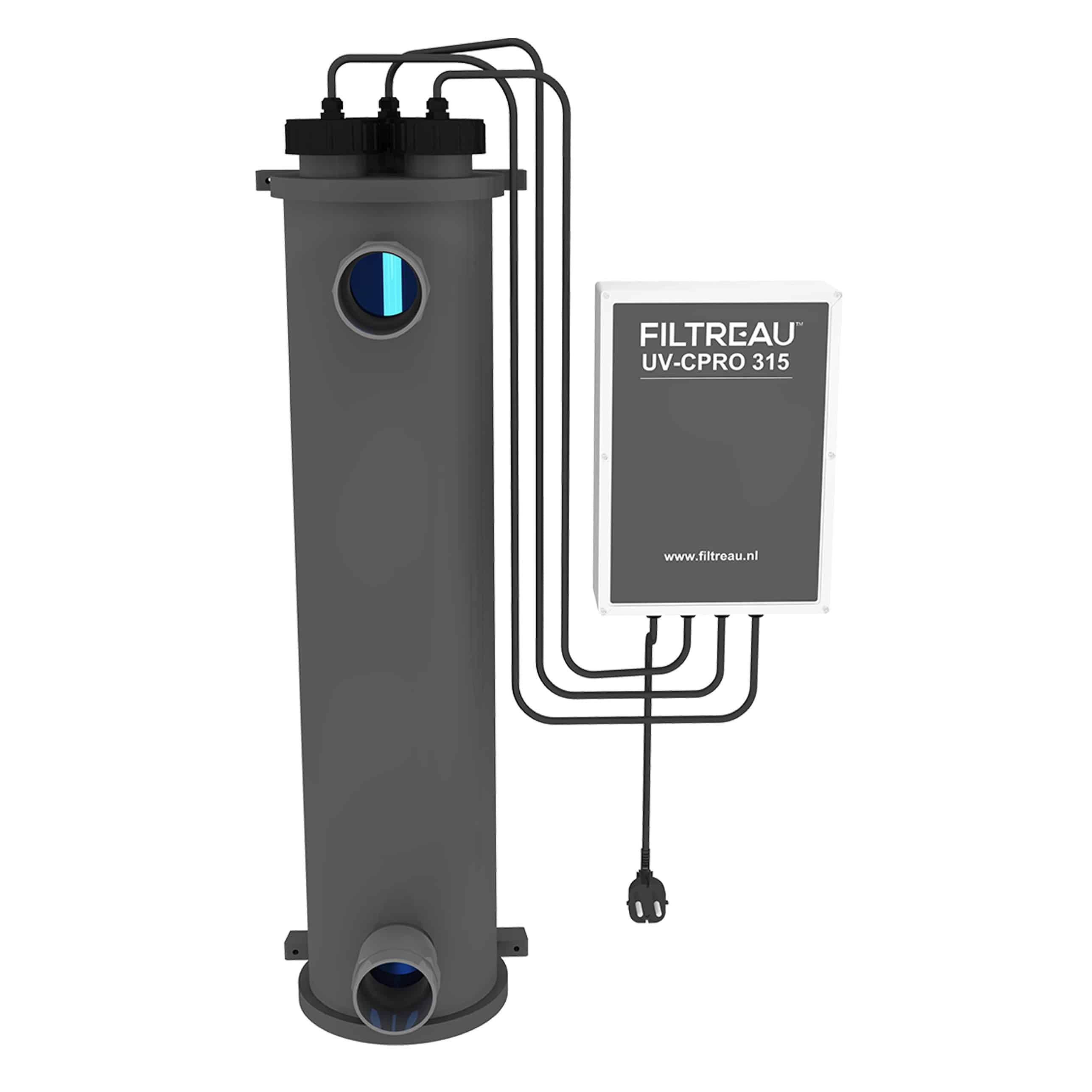 Filtreau UV-C Pro HDPE315W unit with three lamp connections and controller