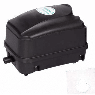 Pond One O2 Plus 4000 pond air pump with black casing and half-inch air outlet
