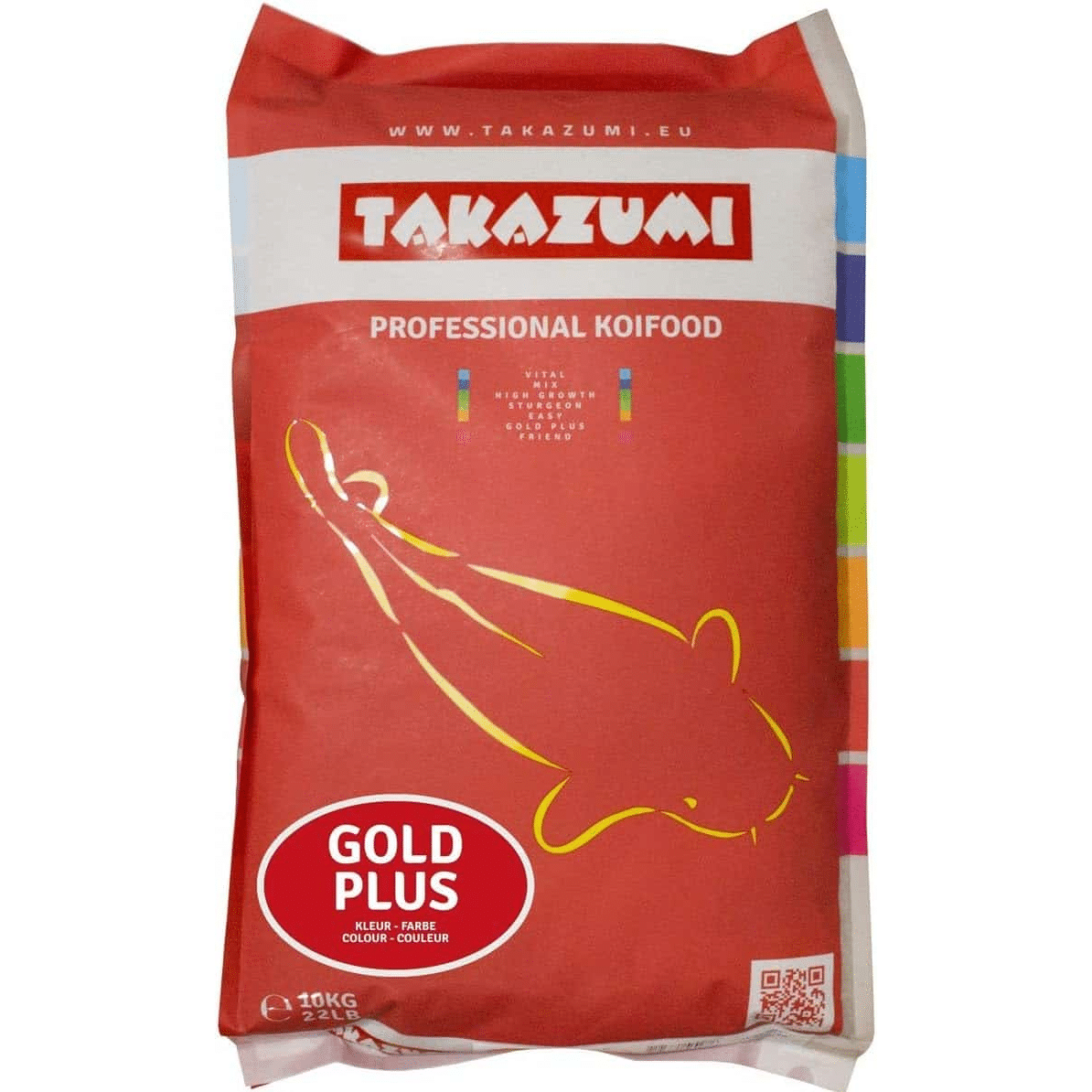 Takazumi Gold Plus floating koi food pellets for colour enhancement and growth
