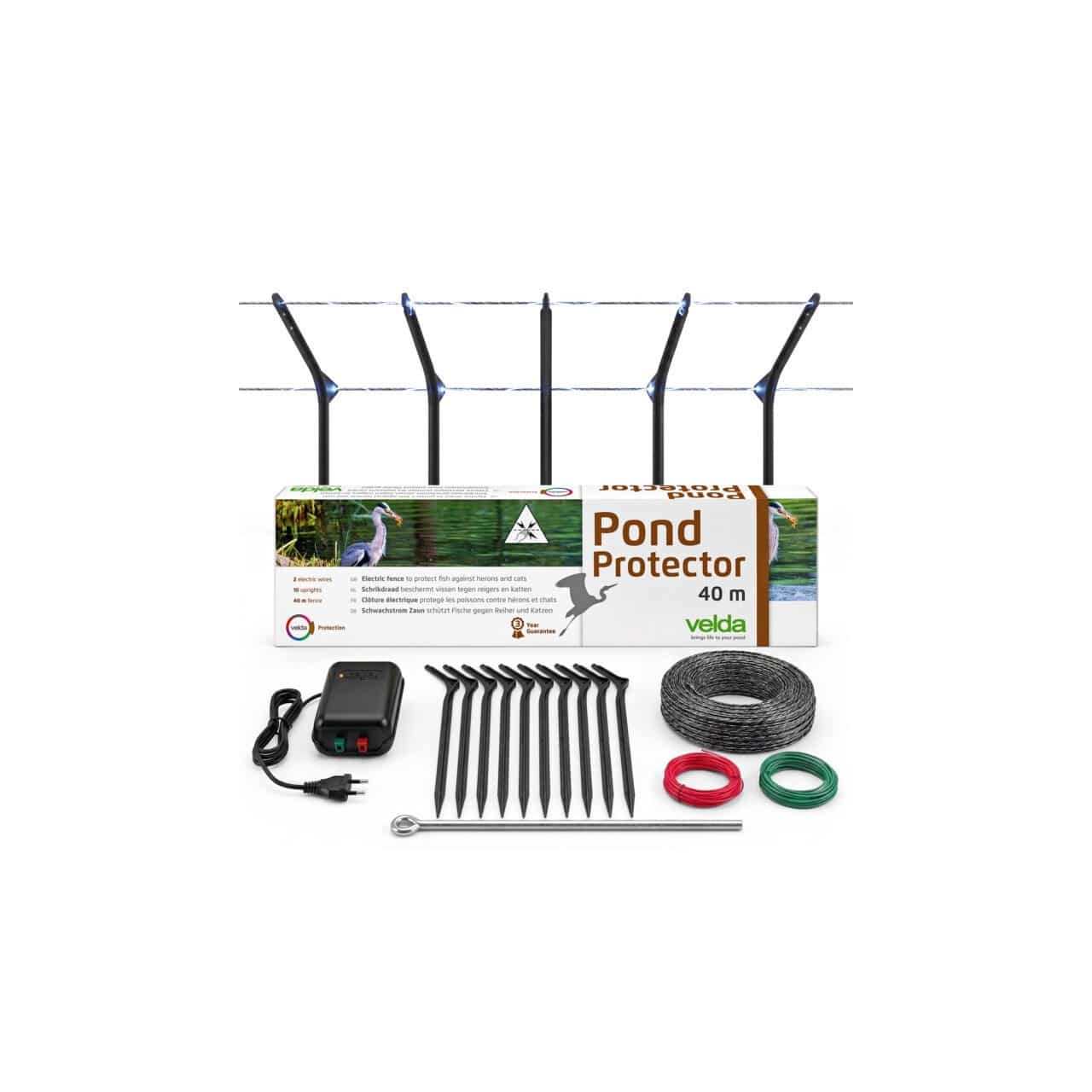 Official Velda Pond Protector kit with energiser, stakes, wire and earth pin