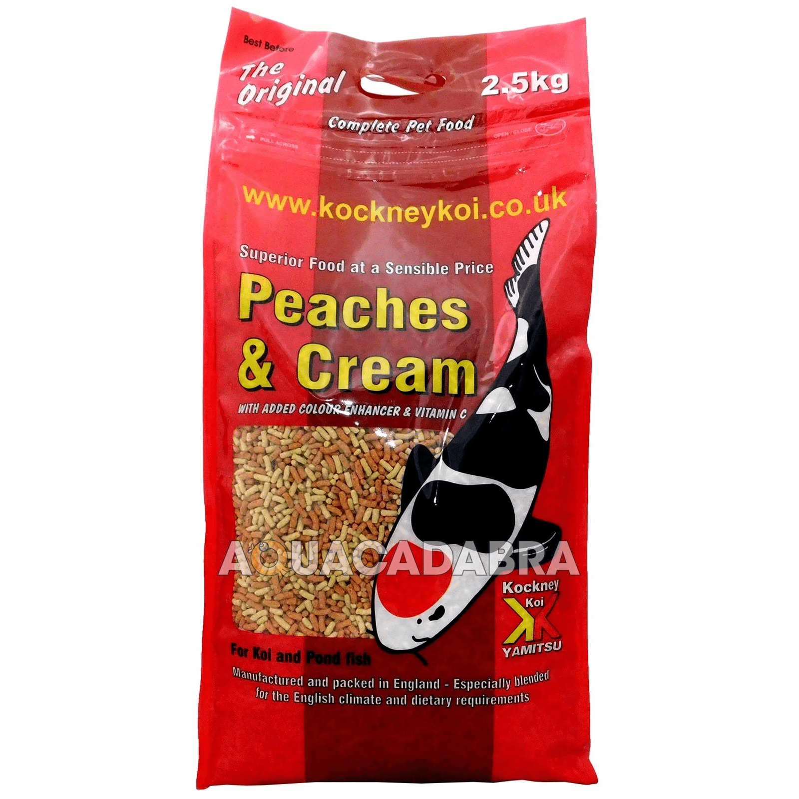 Yamitsu Peaches-Cream floating two-colour pond fish food for koi and pond fish
