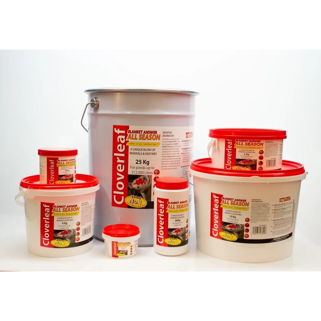 Cloverleaf Blanket Answer All Season powder treatment tubs from 200g to 25kg