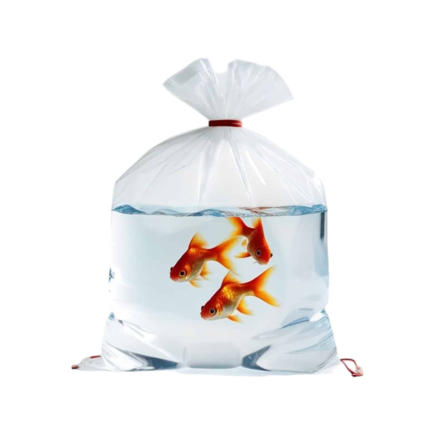Manufacturer illustration of a clear Kockney Koi fish transport bag