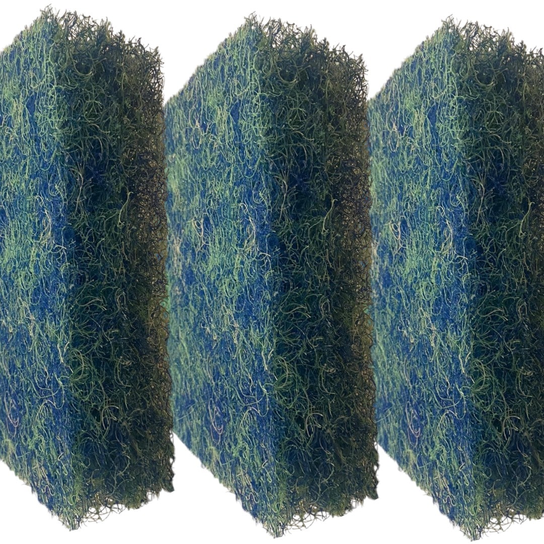 Close-up of the open fibrous structure of Kockney Koi blue filter matting