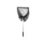 Norfine 30cm D-shaped tank net with protective frame edge and telescopic metal handle