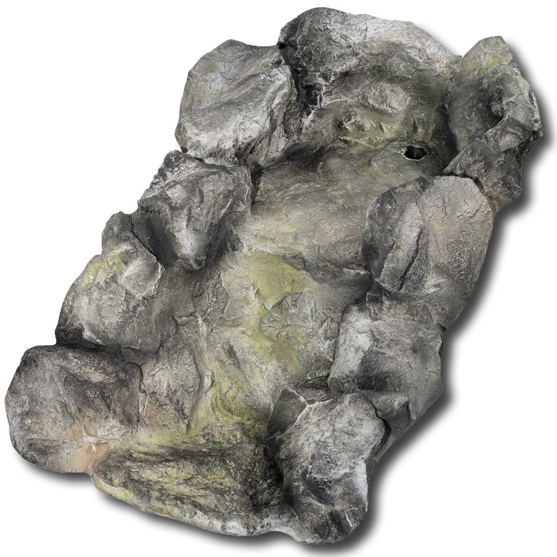 Rockways Highland Rock Fall natural-stone-effect pond waterfall with green colouring